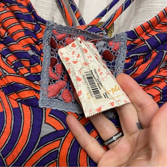 Free People Blue and orange red Mini Dress - Picture 6 of 16